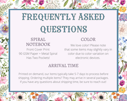Floral Whale Notebook with Boho Celestial Feel: 118 Page Spiral Notebook