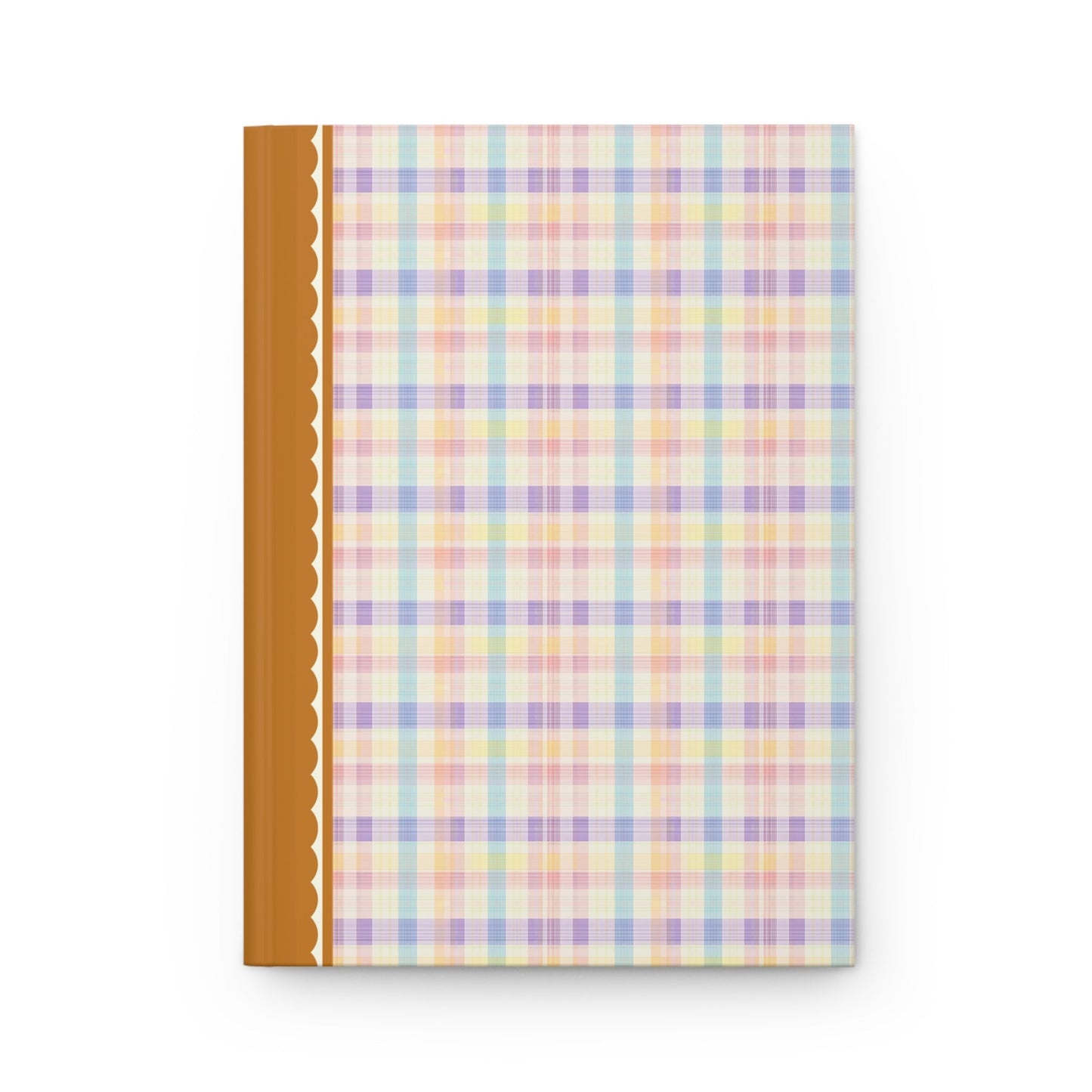 Orange Plaid Lined Notebook