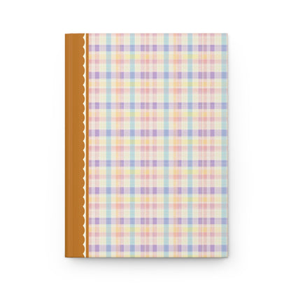 Orange Plaid Lined Notebook