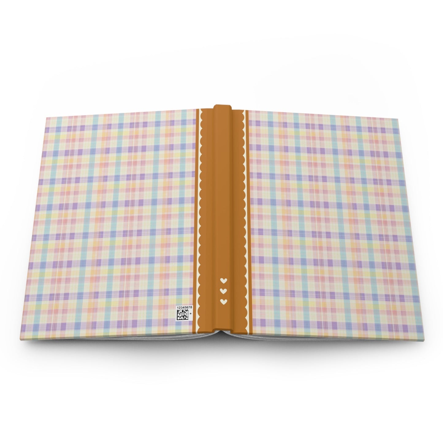 Orange Plaid Lined Notebook