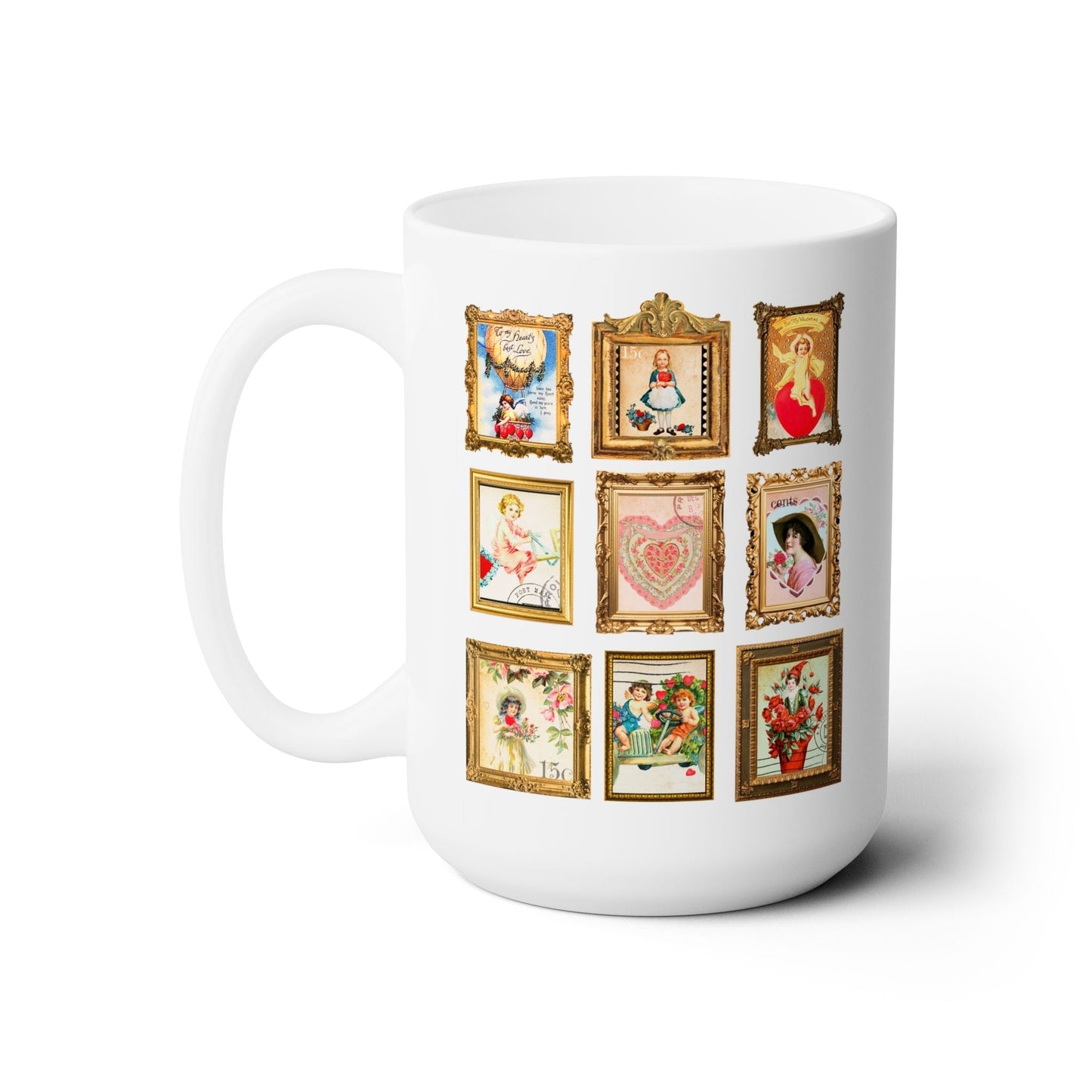 Adorable Vintage Valentine Stamps Coffee Mug