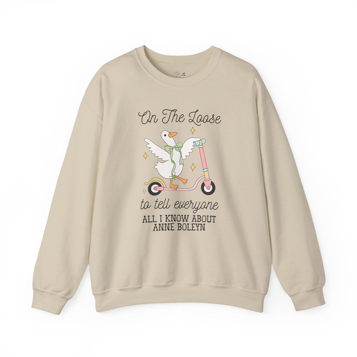 Anne Boleyn Tudor History Sweatshirt with the Cutest Goose