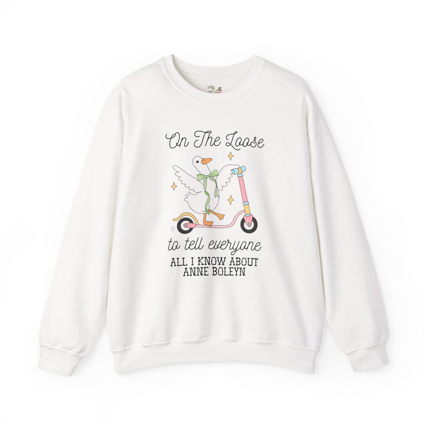 Anne Boleyn Tudor History Sweatshirt with the Cutest Goose