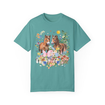 Baby Horses in Flowers