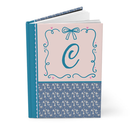 Blue Floral Initial Journal: C