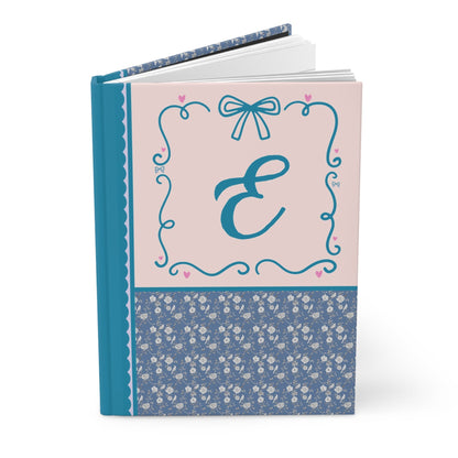 Blue Floral Initial Journal: E