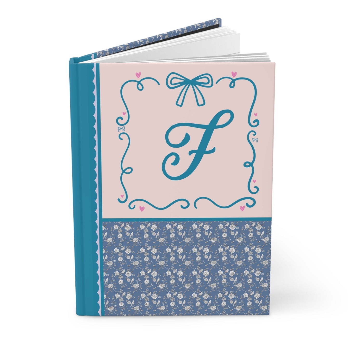 Blue Floral Initial Journal: F