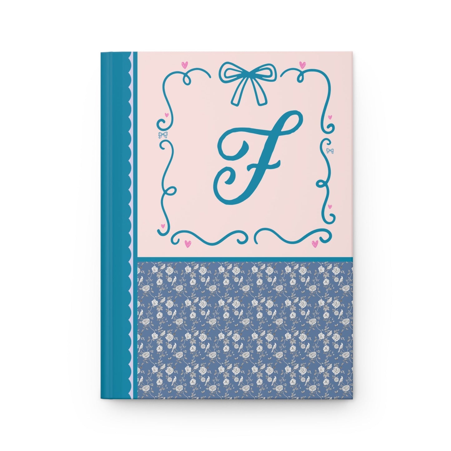 Blue Floral Initial Journal: F
