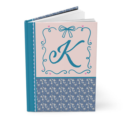 Blue Floral Initial Journal: K