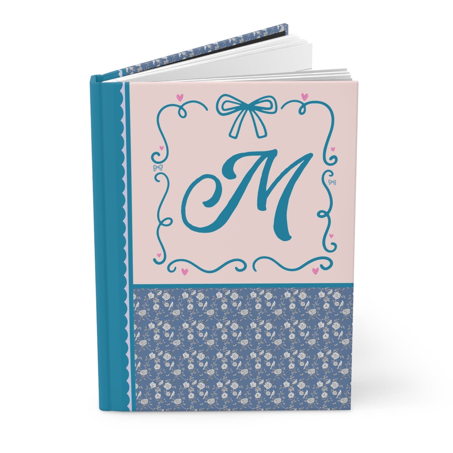 Blue Floral Initial Journal: M