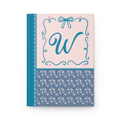 Blue Floral Initial Journal: W