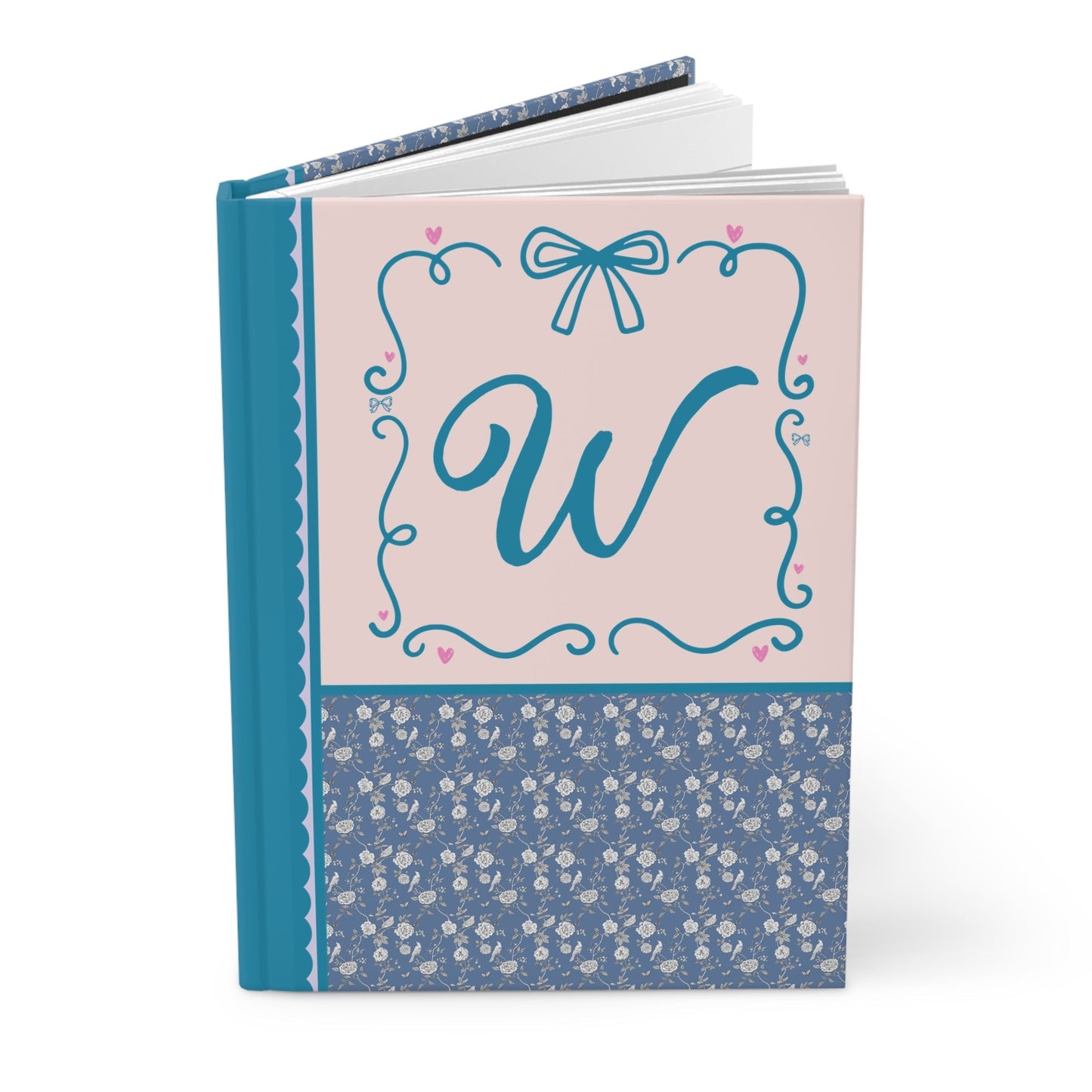Blue Floral Initial Journal: W
