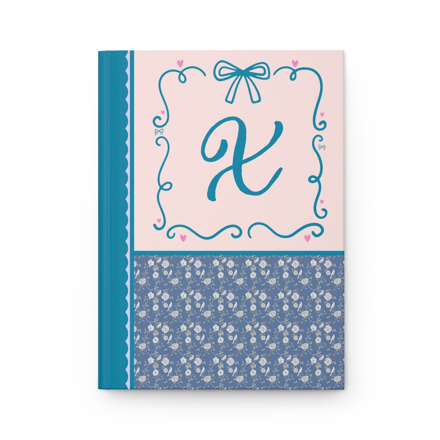 Blue Floral Initial Journal: X