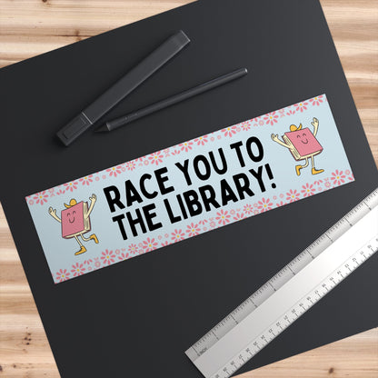 Blue Race You To The Library
