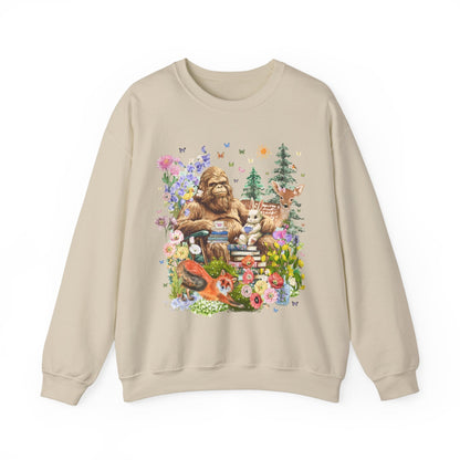 Boho Sasquatch Sweatshirt with Spring Animals