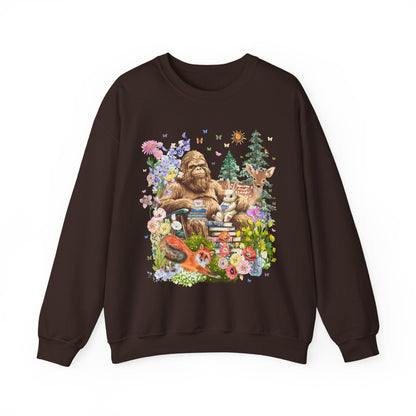 Boho Sasquatch Sweatshirt with Spring Animals