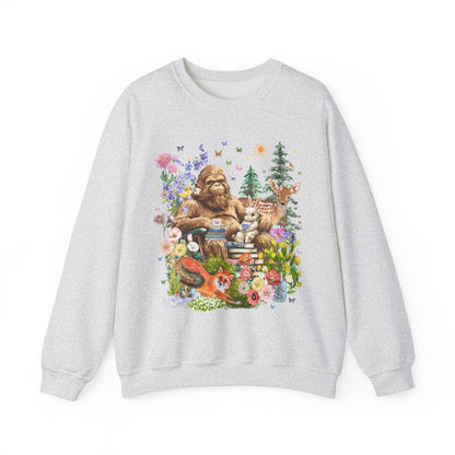 Boho Sasquatch Sweatshirt with Spring Animals