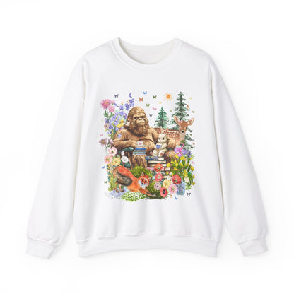 Boho Sasquatch Sweatshirt with Spring Animals