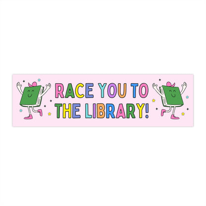 Race You To The Library Sticker