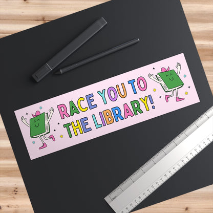 Race You To The Library Sticker