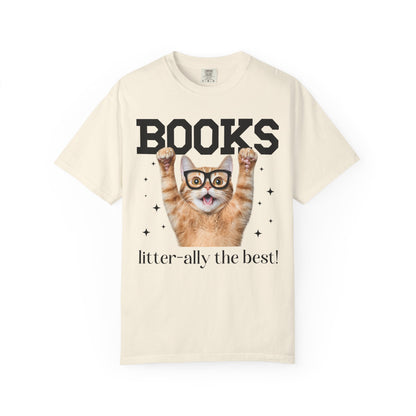 Book Lover Cat Mom Tee