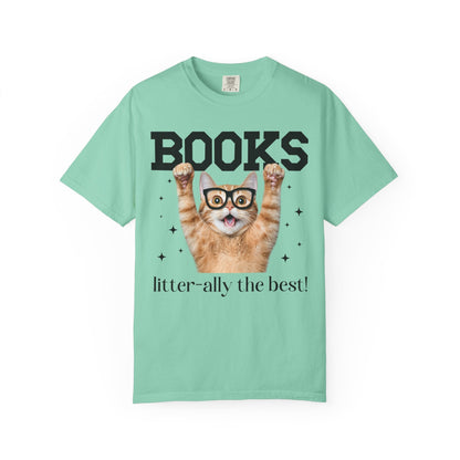 Book Lover Cat Mom Tee