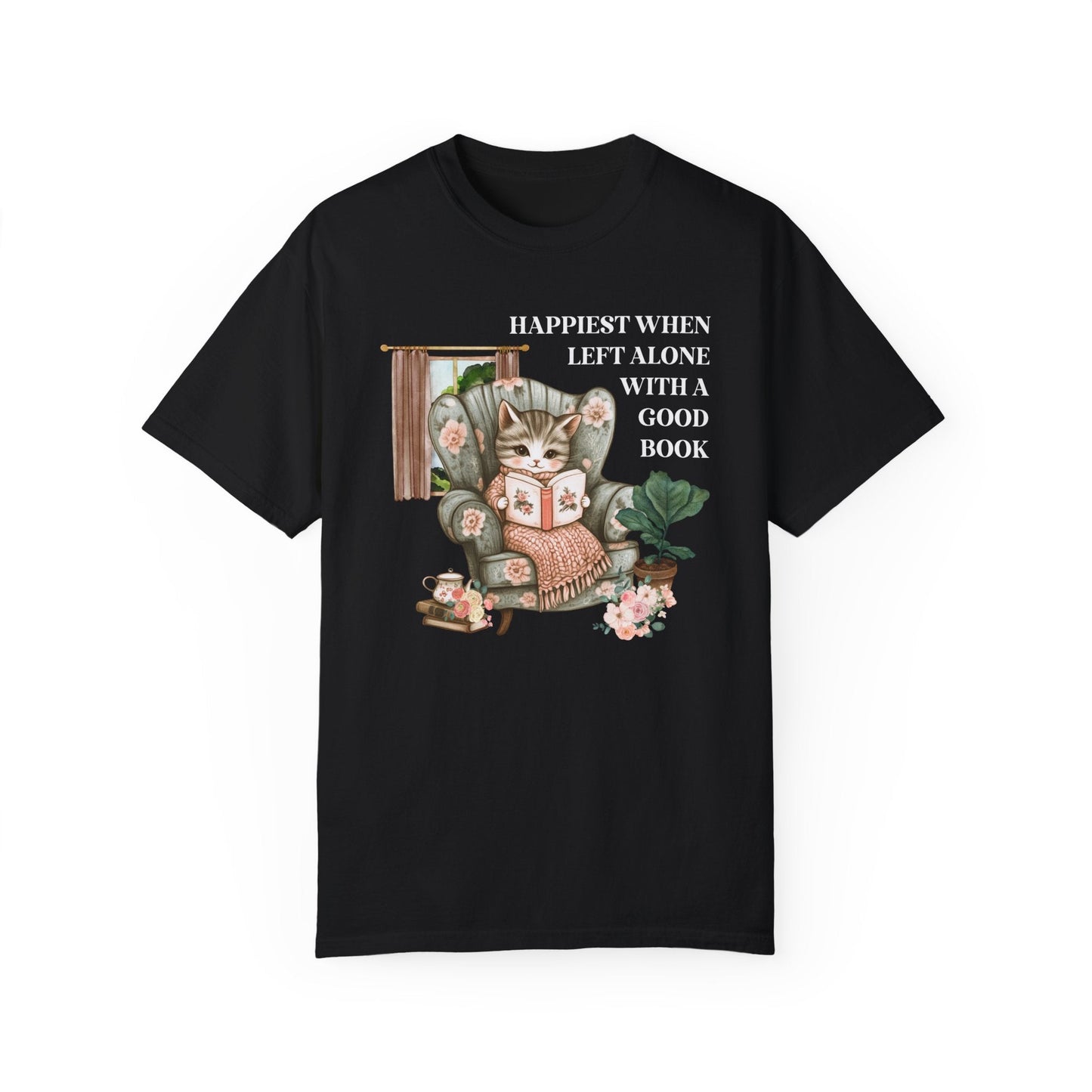Bookish Cat Lover T-Shirt for Cat Mom
