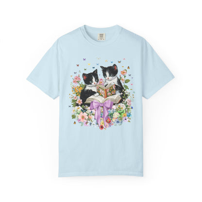 Bookish Cat Lover Tee Shirt