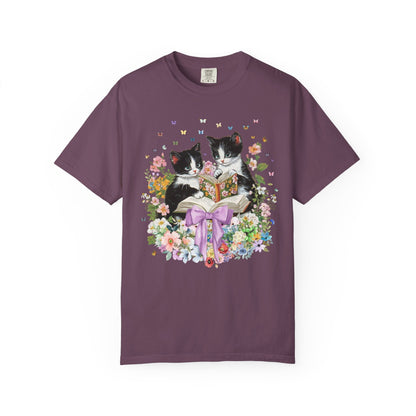 Bookish Cat Lover Tee Shirt
