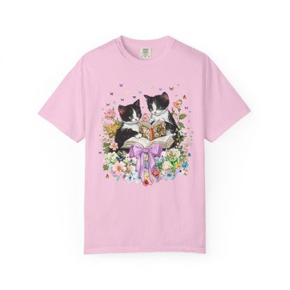 Bookish Cat Lover Tee Shirt