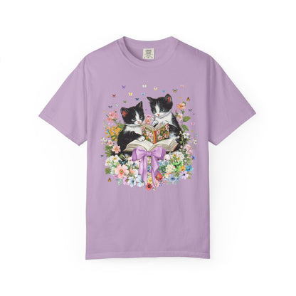 Bookish Cat Lover Tee Shirt