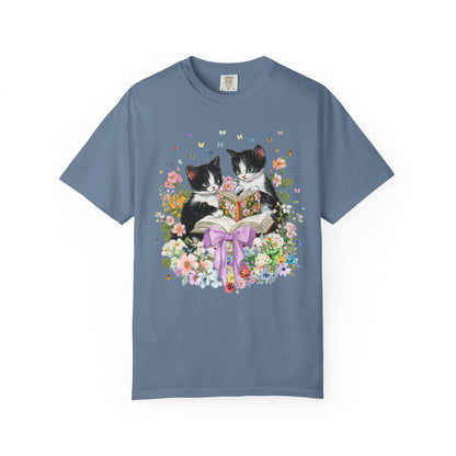 Bookish Cat Lover Tee Shirt