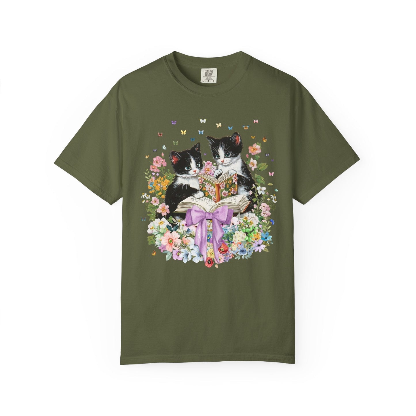 Bookish Cat Lover Tee Shirt