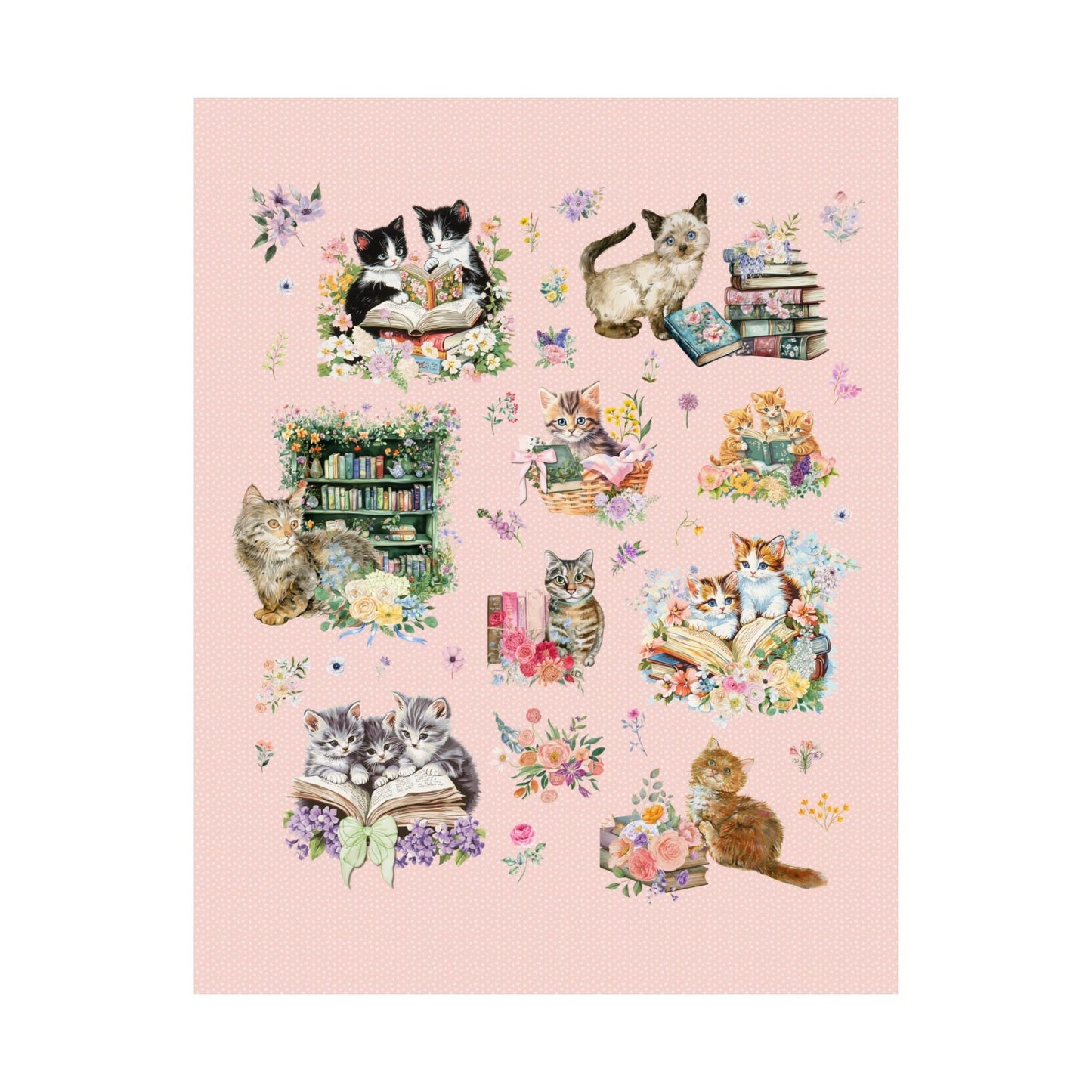 Bookish Cat Poster Print