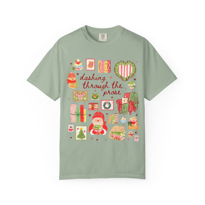 Bookish Christmas Tee Shirt: Dancing Through the Prose