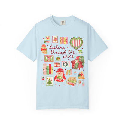 Bookish Christmas Tee Shirt: Dancing Through the Prose