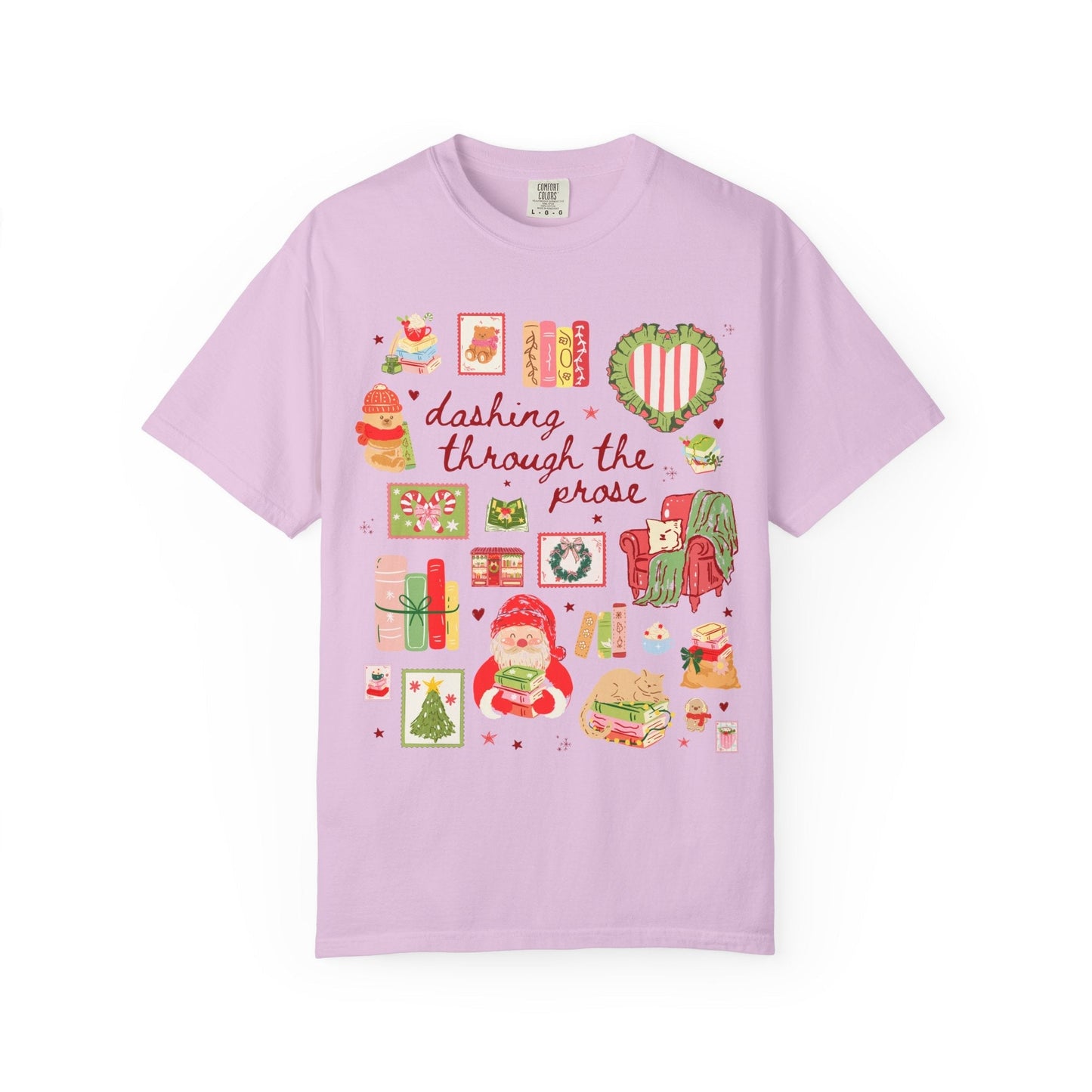 Bookish Christmas Tee Shirt: Dancing Through the Prose