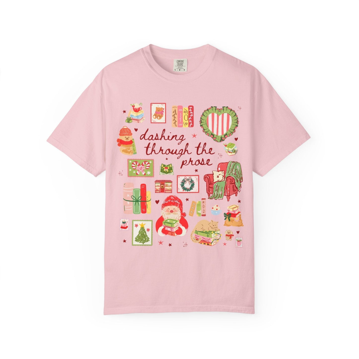 Bookish Christmas Tee Shirt: Dancing Through the Prose