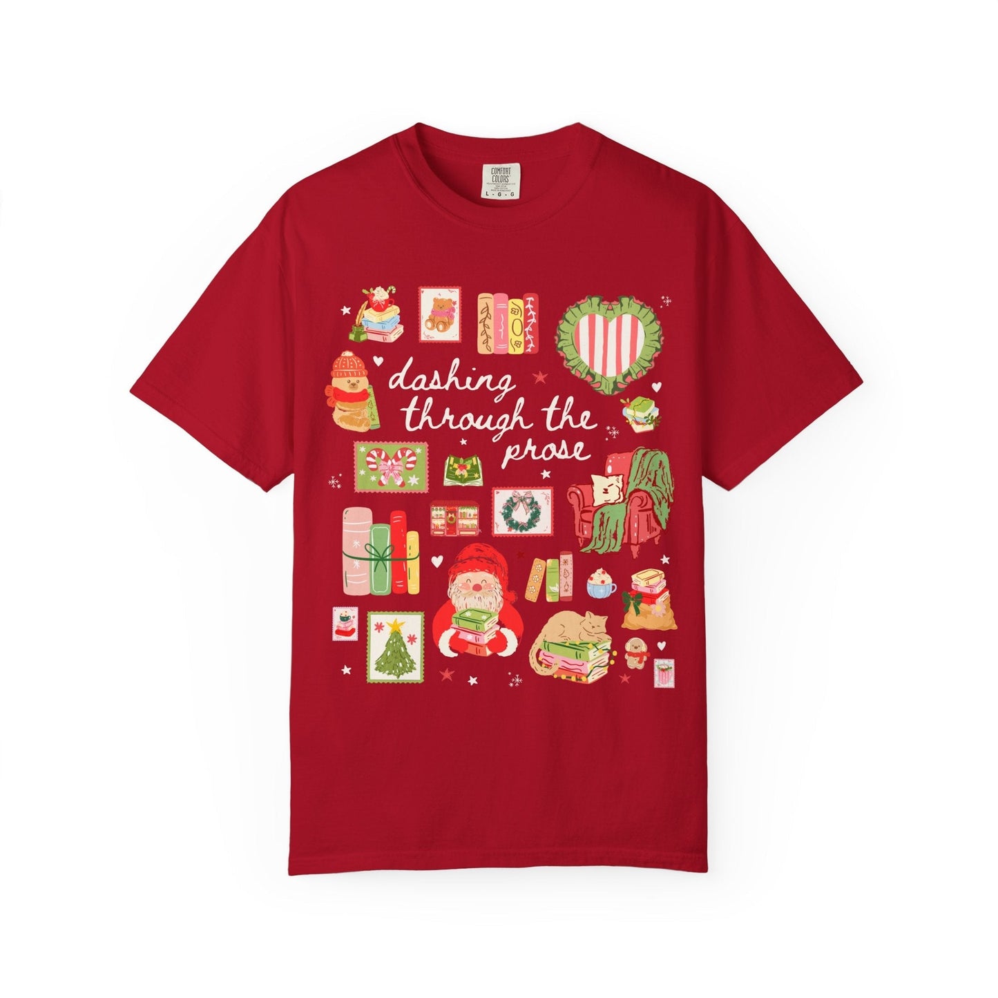 Bookish Christmas Tee Shirt: Dancing Through the Prose