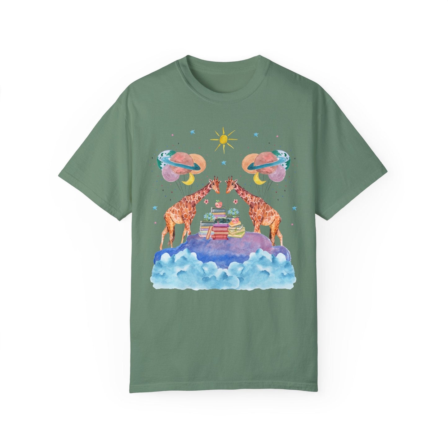 Bookish Giraffe Tee Shirt