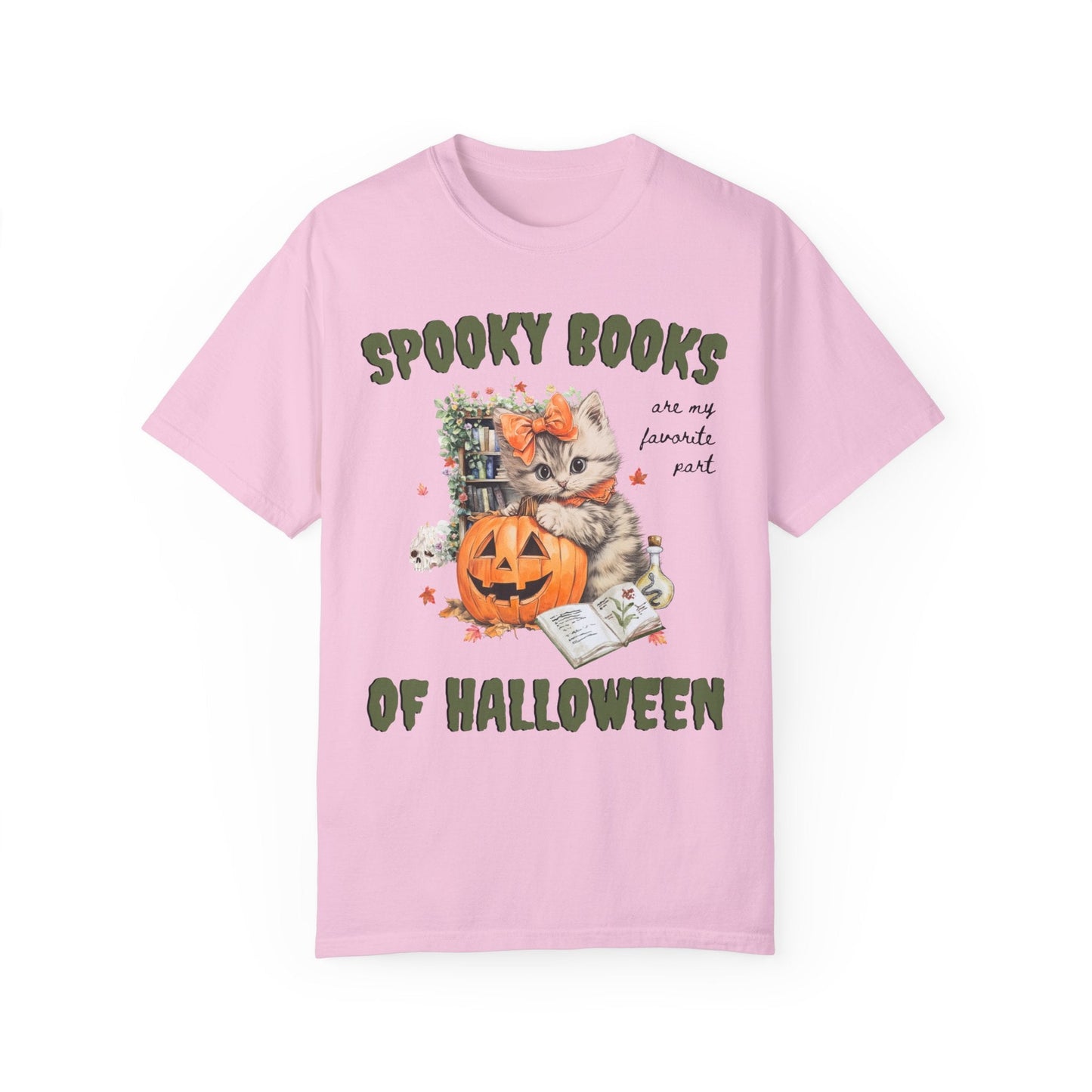 Bookish Halloween Tee Shirt for Cat Lover