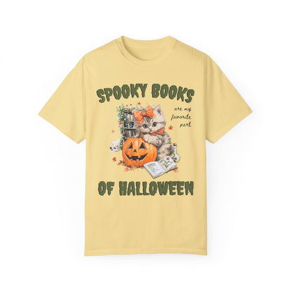 Bookish Halloween Tee Shirt for Cat Lover