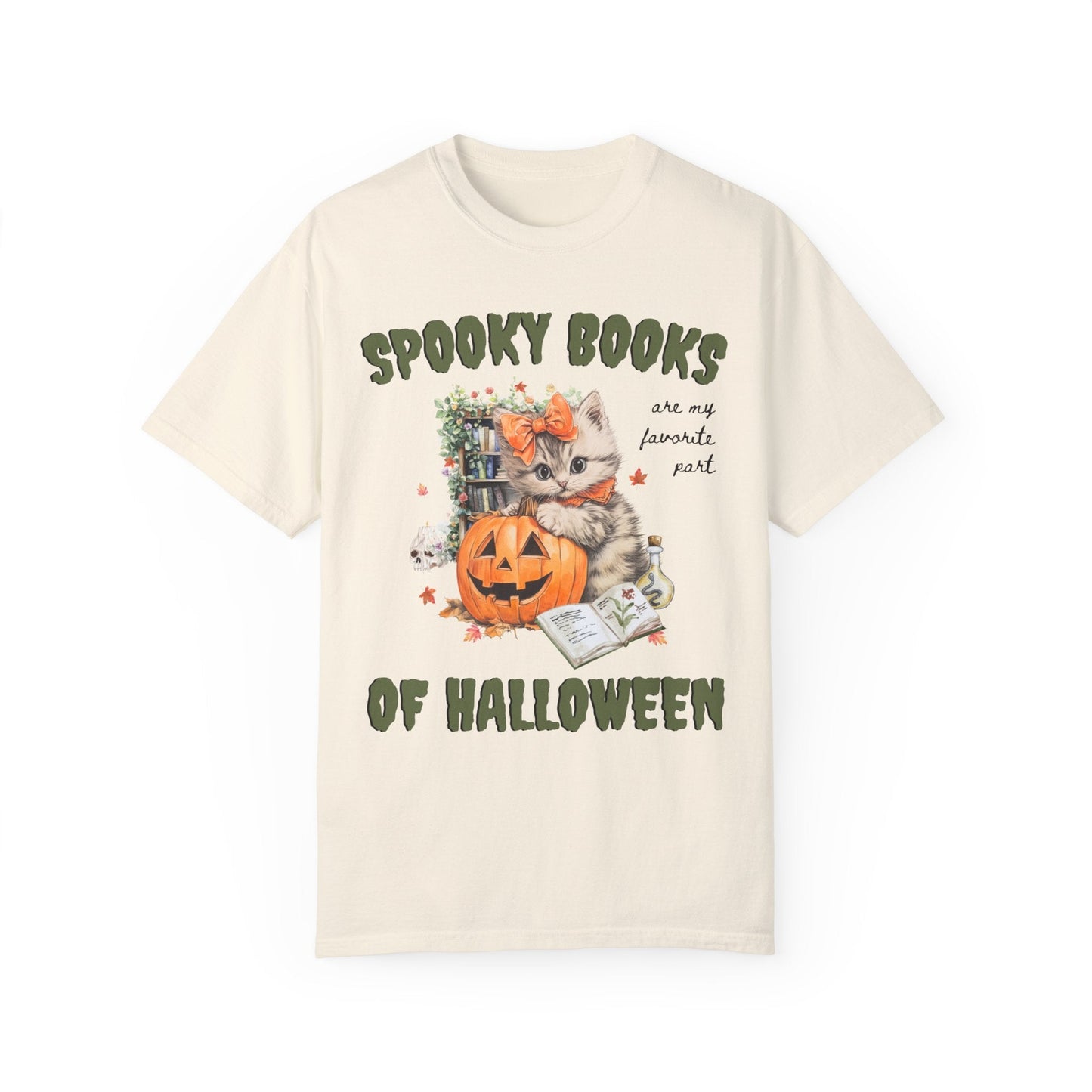 Bookish Halloween Tee Shirt for Cat Lover