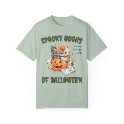 Bookish Halloween Tee Shirt for Cat Lover