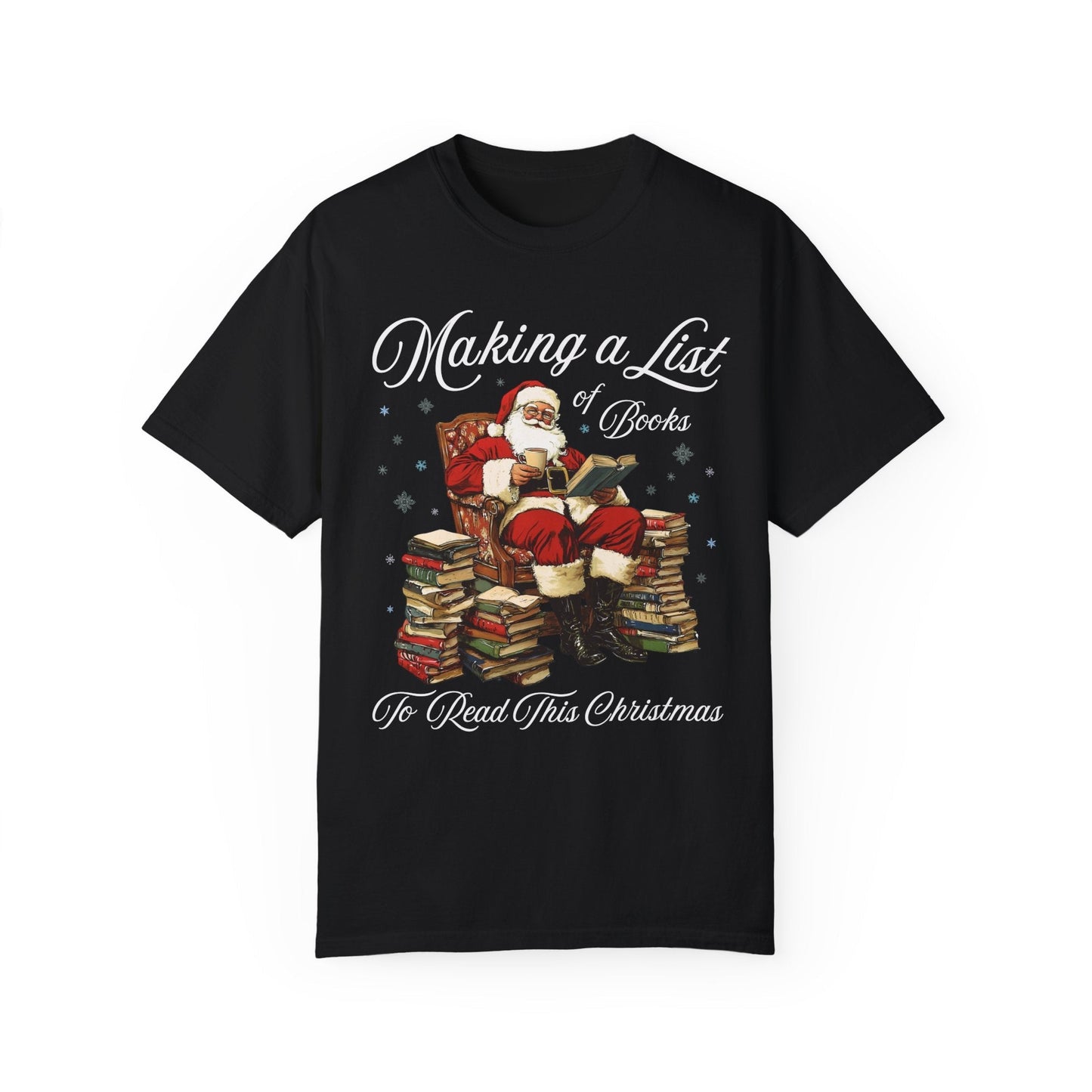 Bookish Santa Tee Shirt for School Librarian