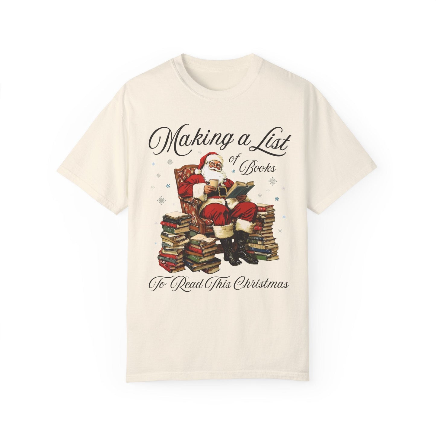 Bookish Santa Tee Shirt for School Librarian