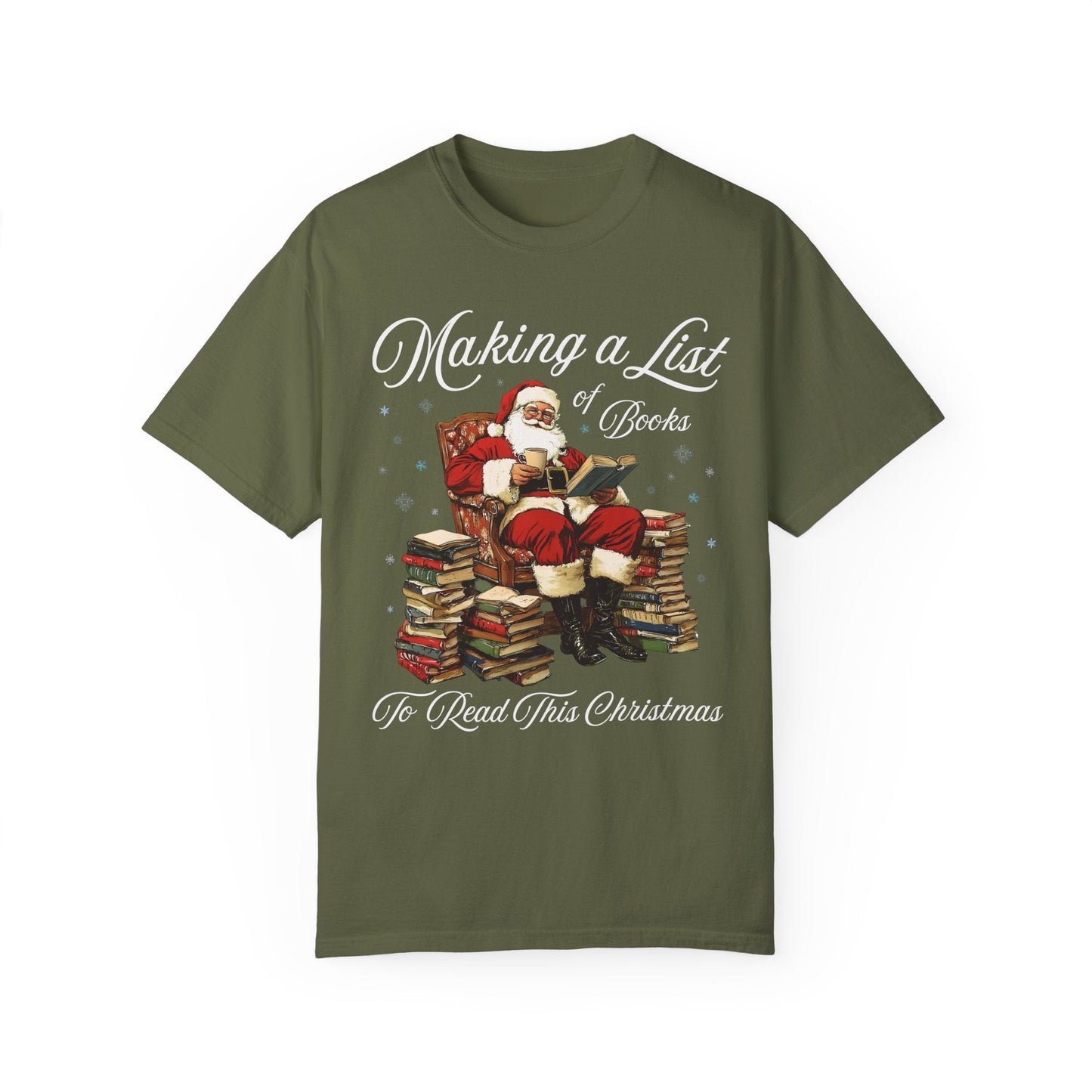 Bookish Santa Tee Shirt for School Librarian