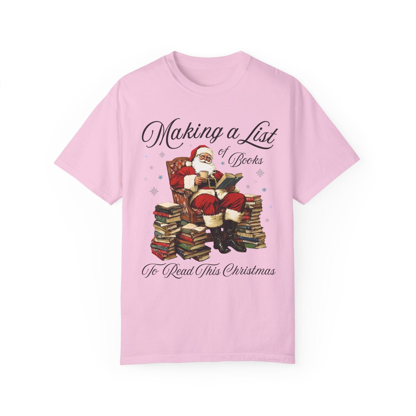 Bookish Santa Tee Shirt for School Librarian