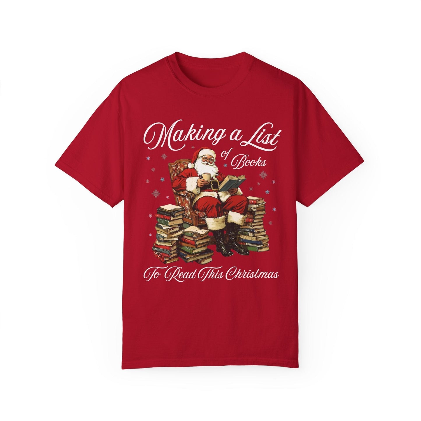 Bookish Santa Tee Shirt for School Librarian