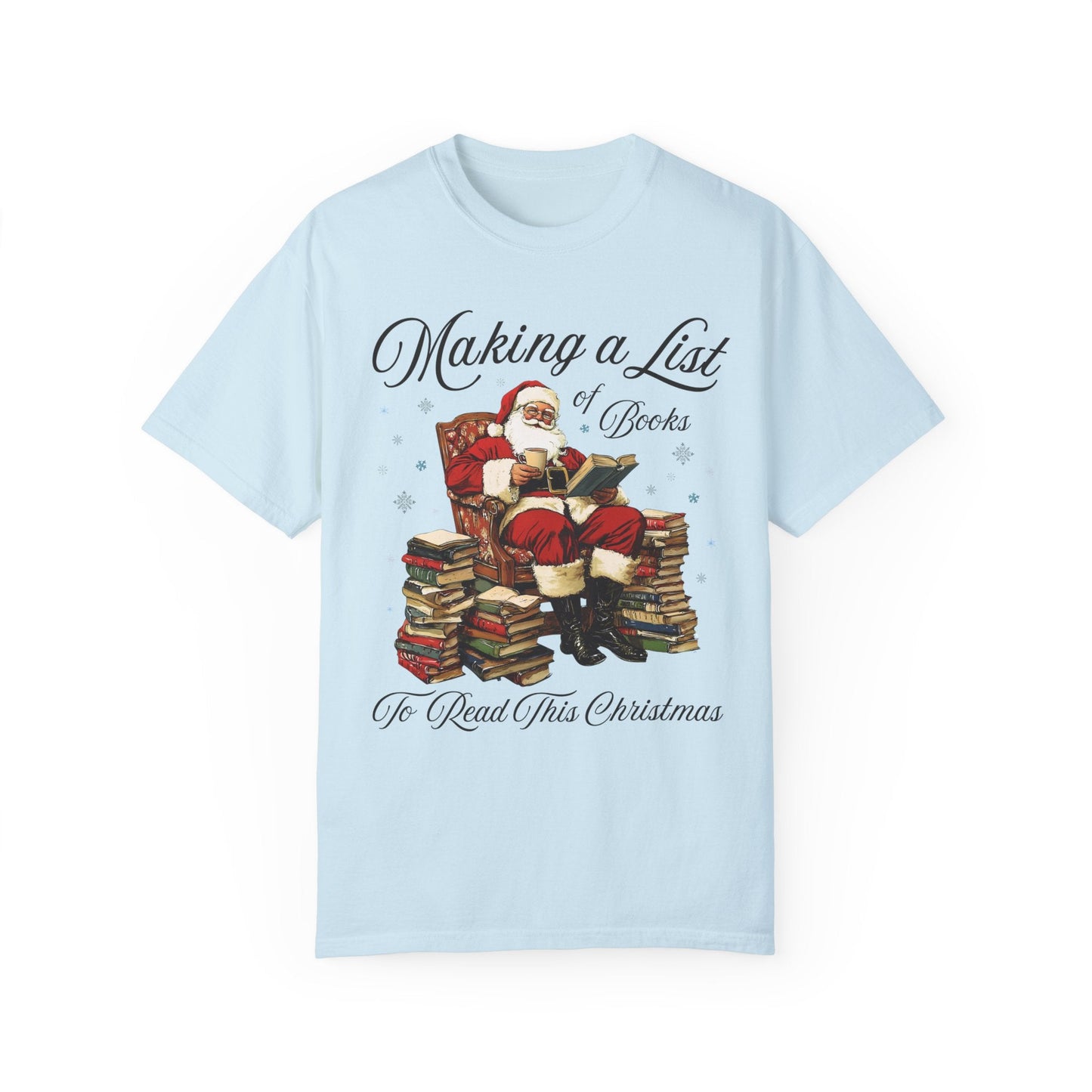 Bookish Santa Tee Shirt for School Librarian